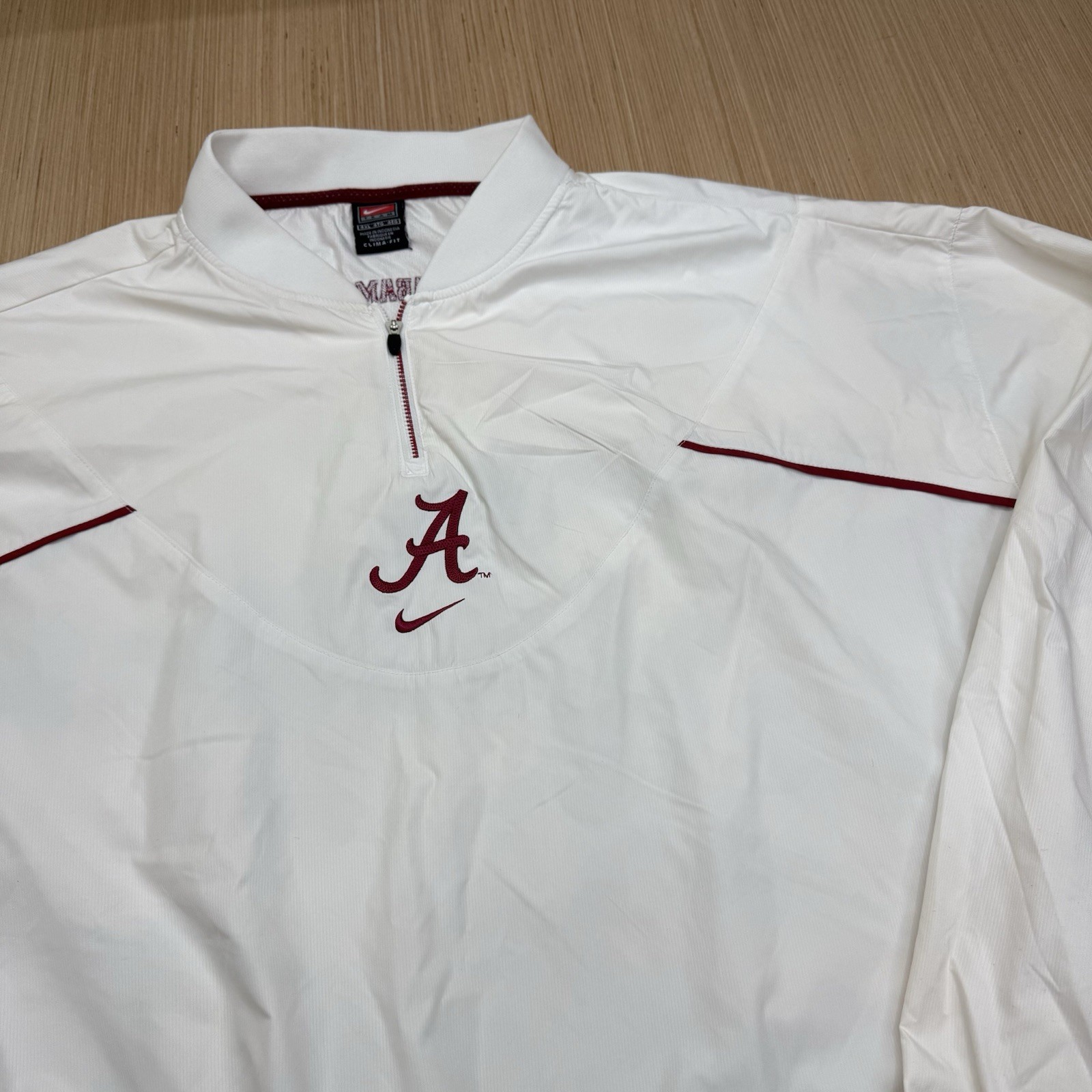 Vintage Nike Team Issued Alabama 4XL White 1/4 Zip Windbreaker Pullover Vintage Nike Team Issued Alabama 4XL White 1/4 Zip Windbreaker Pullover