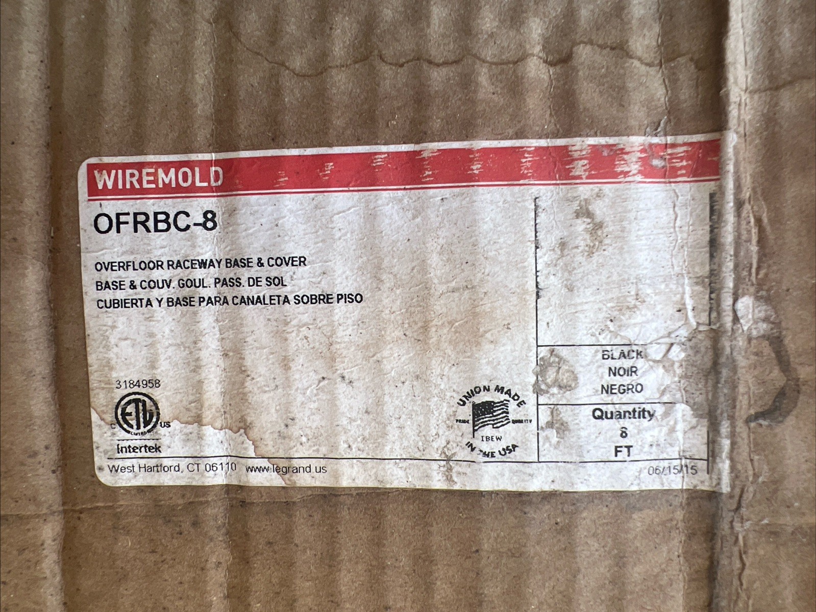 Legrand Wiremold OFR Series Overfloor Raceway Base OFRBC-8 Legrand Wiremold OFR Series Overfloor Raceway Base OFRBC-8