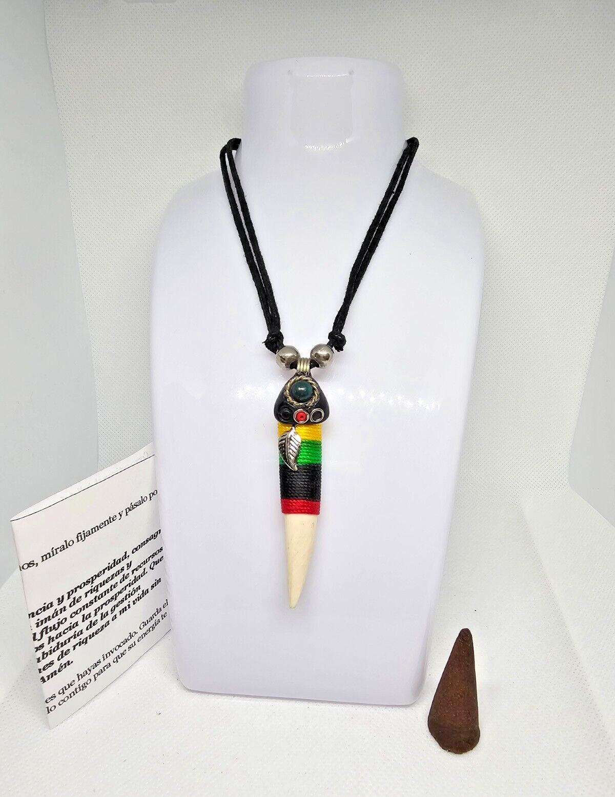 COLLAR TALISMAN COLMILLO 2.5\'\' ORIGINAL / FANG DINERO SUERTE PROTECCION 