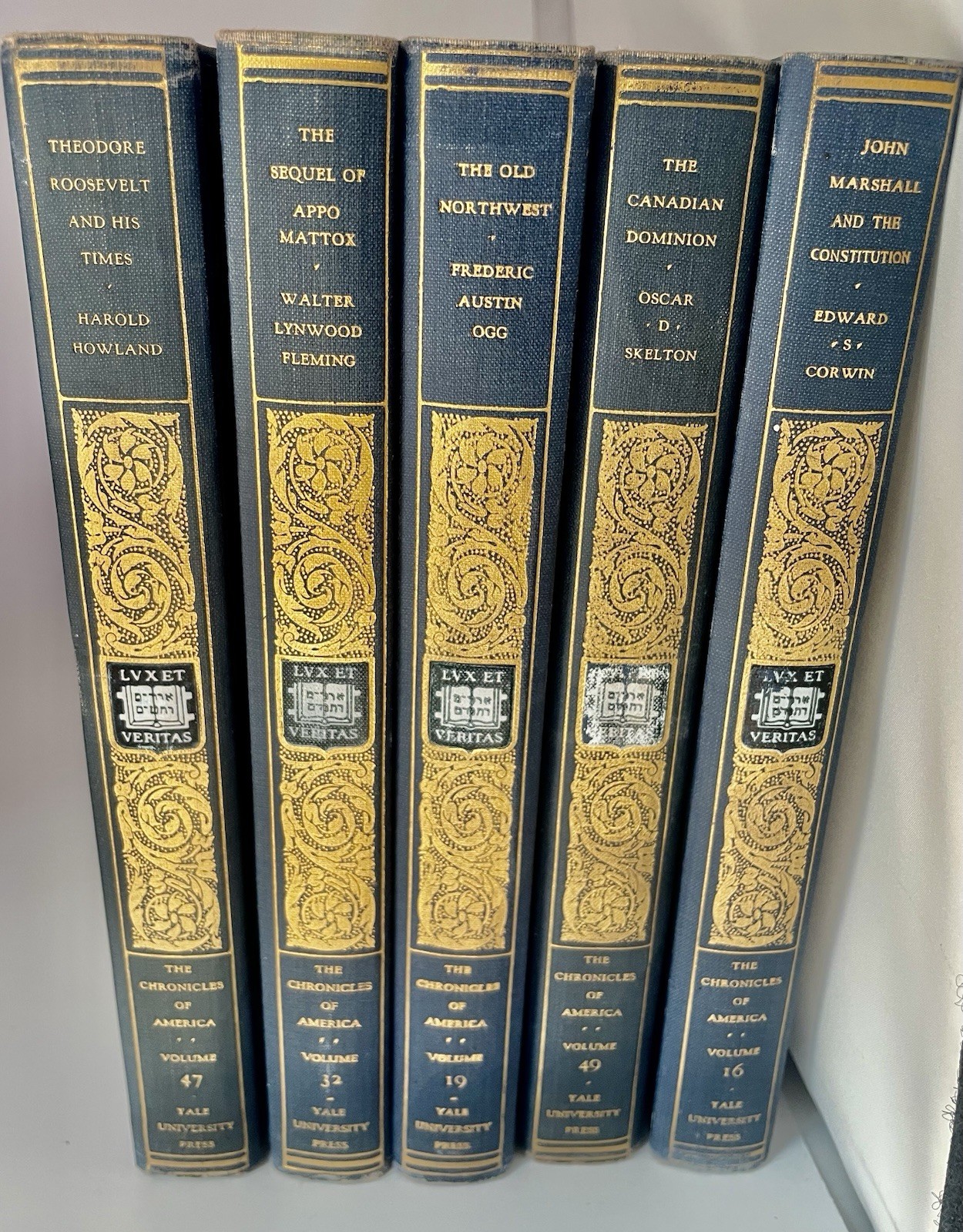 Yale University 1919 - Chronicles Of America 5 Volume Lot Vintage Books