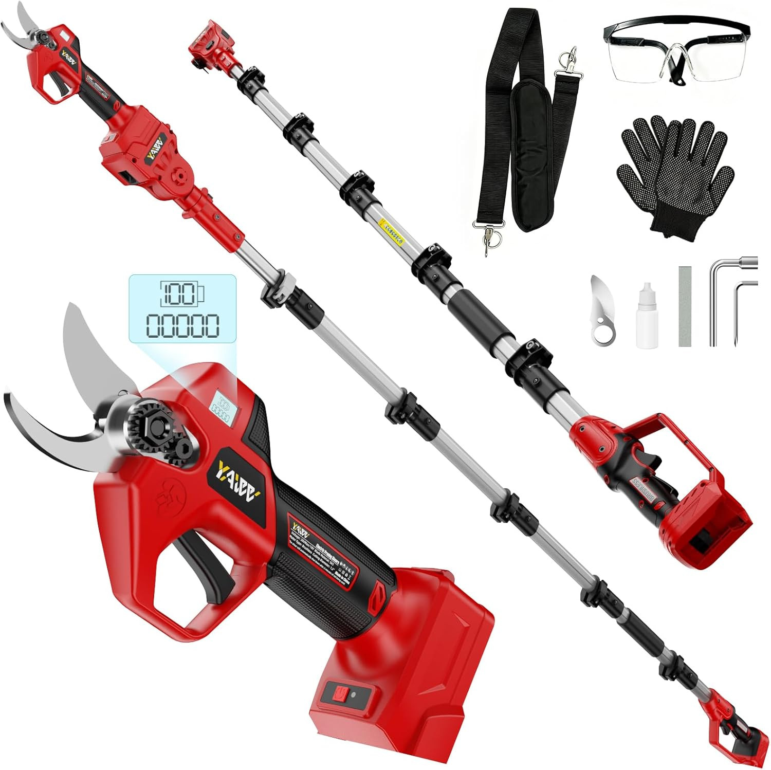 2-In-1 Electric Pruning Shears Set Compatible with Milwaukee 18V Battery, 6.9FT 2-In-1 Electric Pruning Shears Set Compatible with Milwaukee 18V Battery, 6.9FT