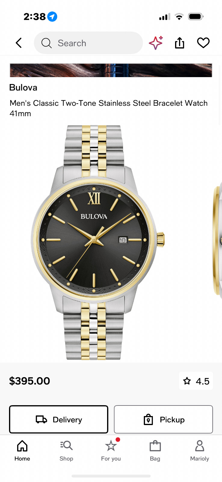 Men's Classic Two-Tone Stainless Steel Bracelet Watch 41mm Men's Classic Two-Tone Stainless Steel Bracelet Watch 41mm