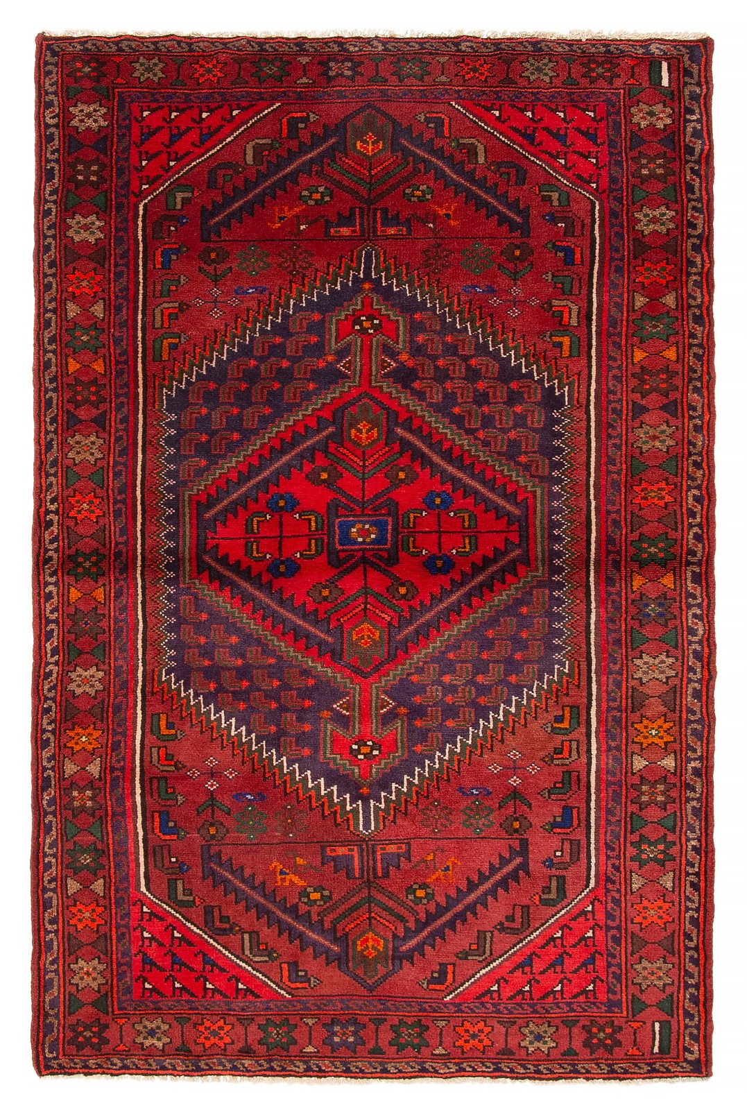 Vintage Traditional Hand-Knotted Area Rug 4\'3\