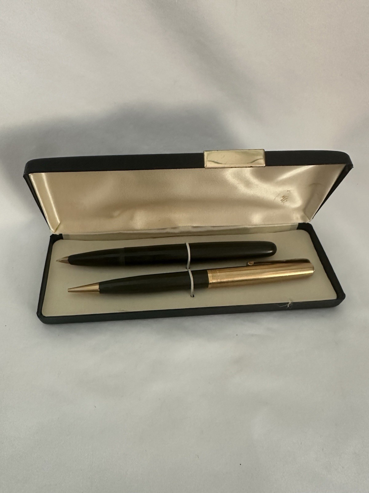 1940s Waterman's Taperite Stateleigh Fountain Pen & Pencil 14k Set - UNRESTORED