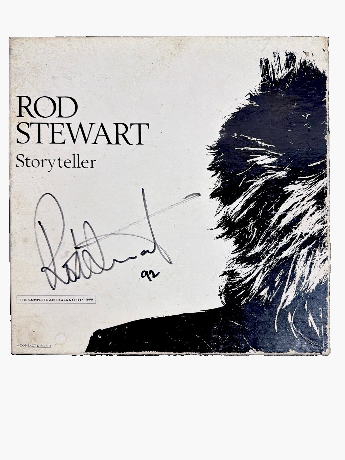 AUTOGRAPHED Rod Stewart Storyteller 4 CD Box Set Anthology Signed 1992