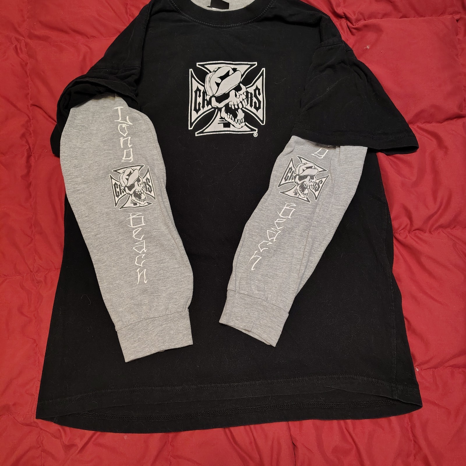 Vintage west coast choppers long sleeve shirt. Rare 3D biker skeleton edition Vintage west coast choppers long sleeve shirt. Rare 3D biker skeleton edition