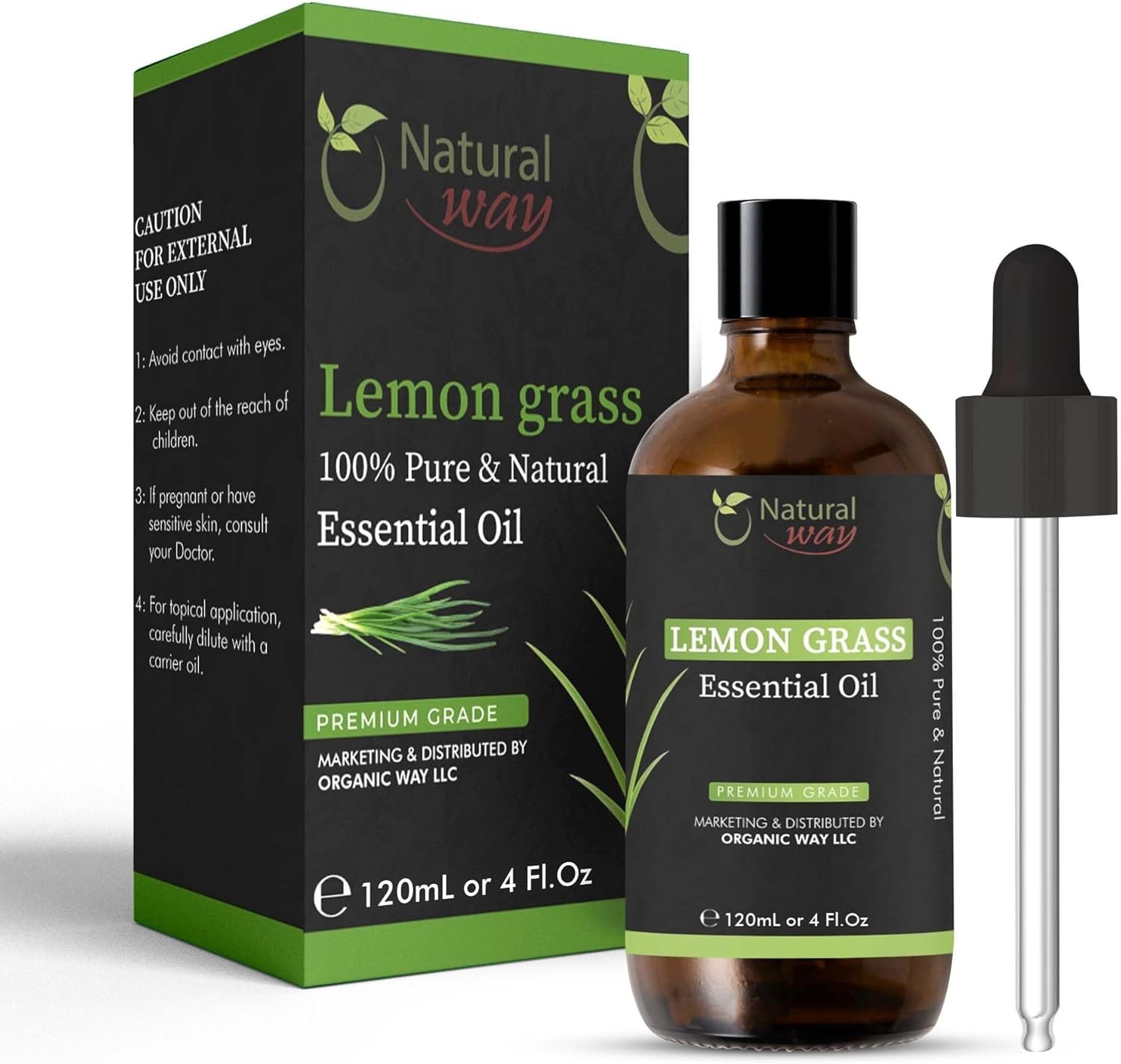 Lemongrass Essential Oil | Premium Grade Essential Massage Oils 4 Fl Oz (120 ml) Lemongrass Essential Oil | Premium Grade Essential Massage Oils 4 Fl Oz (120 ml)