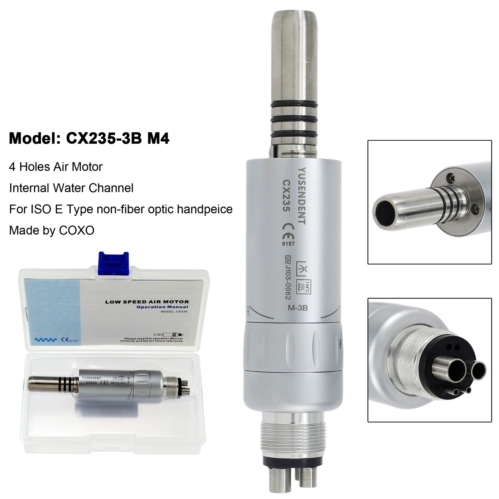 BEING COXO Dental Slow Low Speed Motor Air Motor 4 6 Hole LED Fiber Optic E Type
