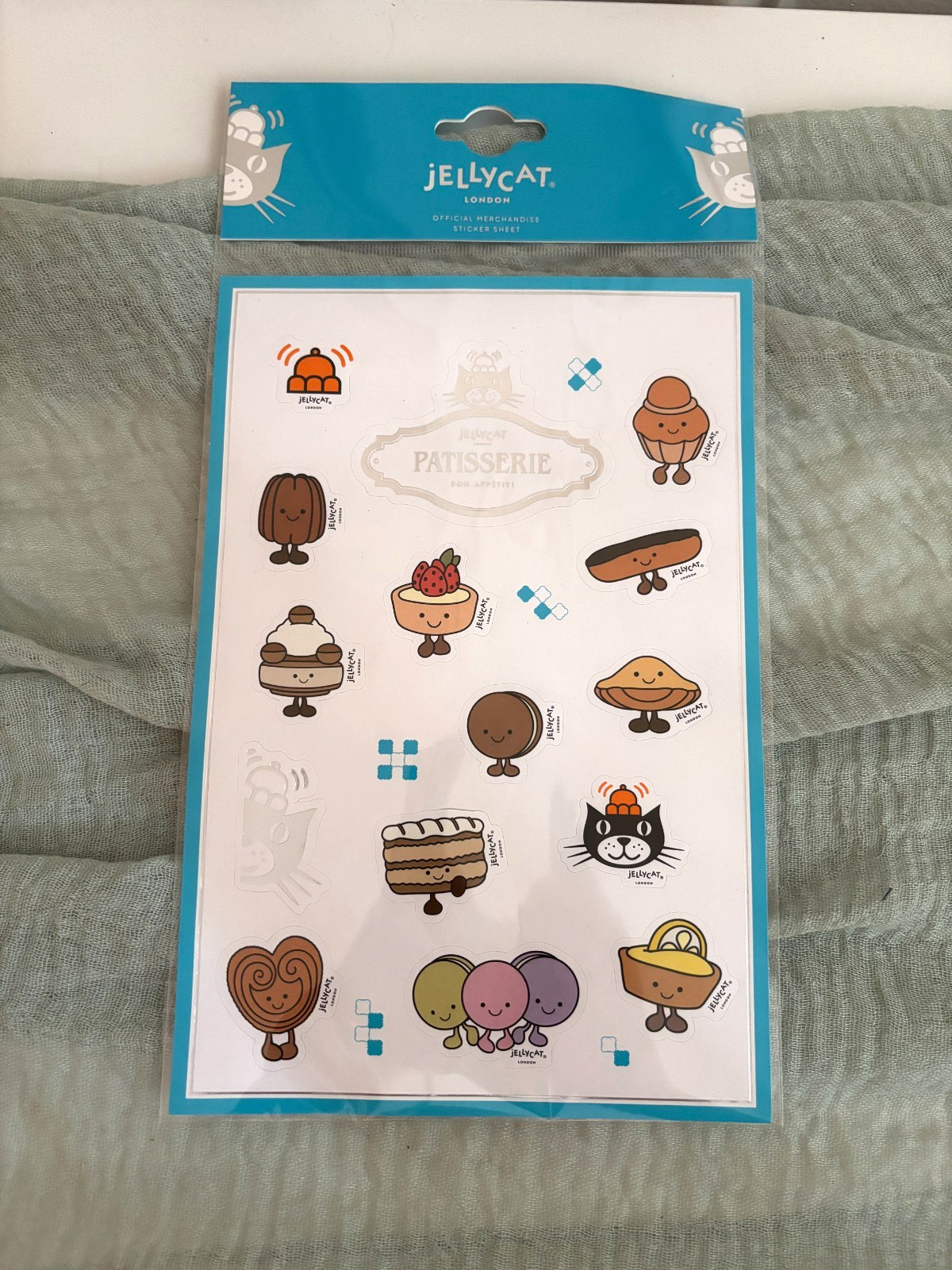 Jellycat Paris Patisserie Exclusive Sticker Sheet Galeries Lafayette NEW Sealed