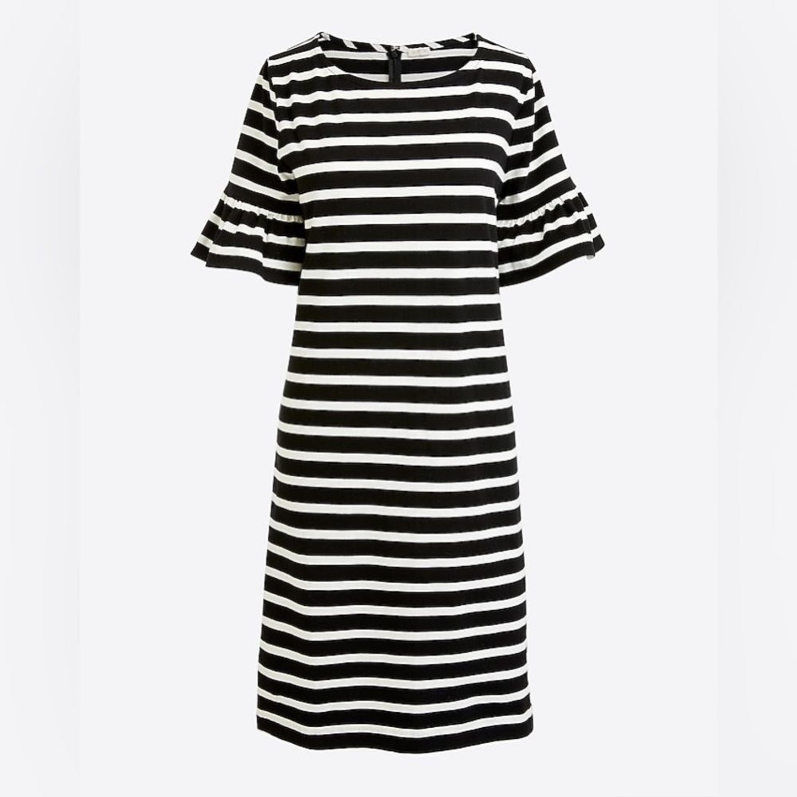 🆕 J Crew Dress with Ruffle / Flutter Sleeves - Black & White Striped