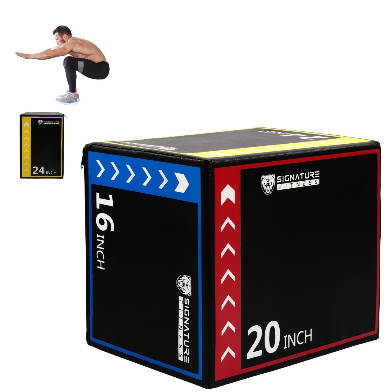 Signature Fitness 3-in-1 Foam Plyometric Box 16/20/24 Signature Fitness 3-in-1 Foam Plyometric Box 16/20/24