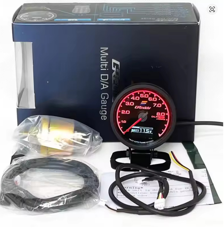 Greddy Digital Oil Pressure Gauge 62mm Black/Red Face Meter LED JDM Greddy Digital Oil Pressure Gauge 62mm Black/Red Face Meter LED JDM