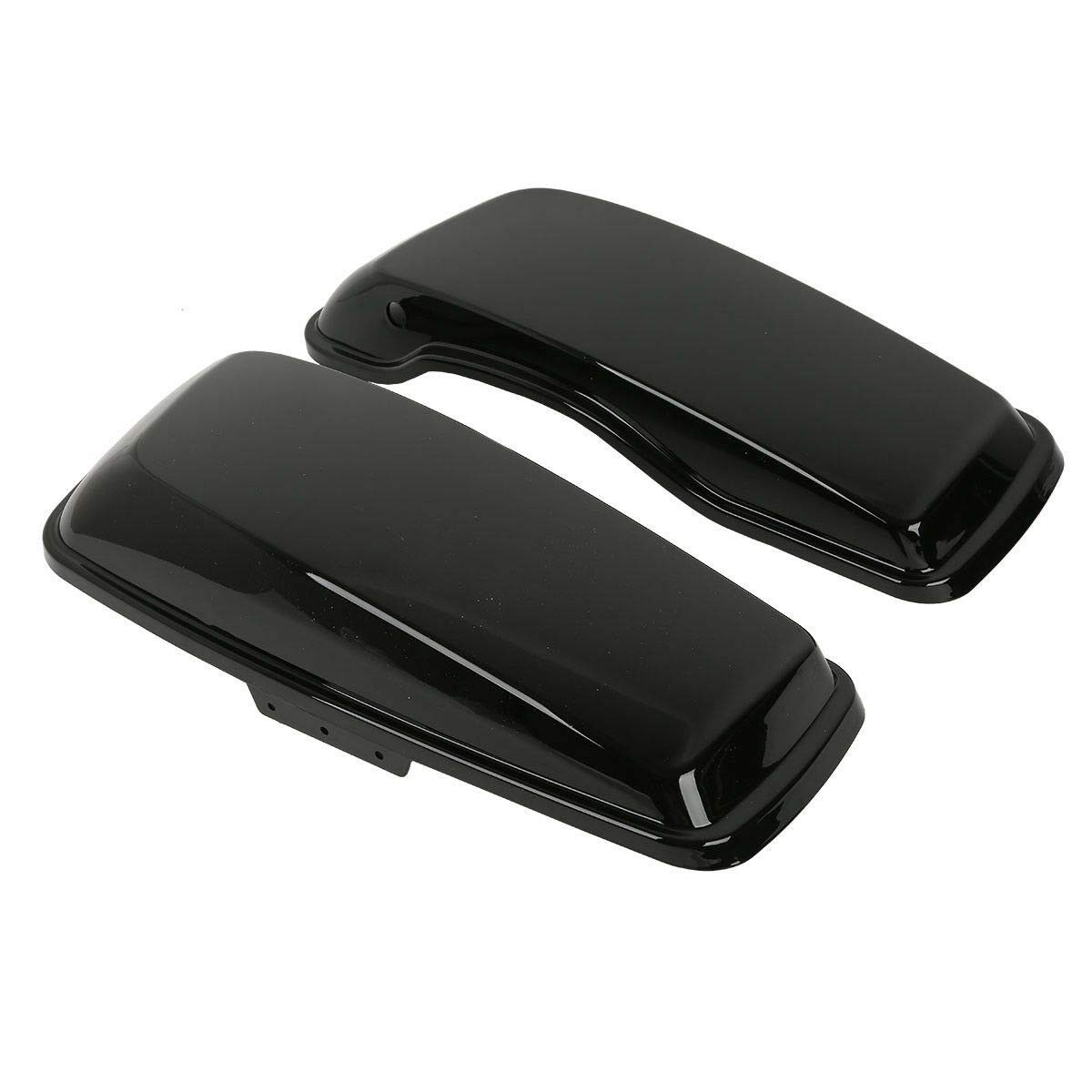 Vivid Black Hard Saddlebag Lids for Harley Touring Road King 2014 2024
