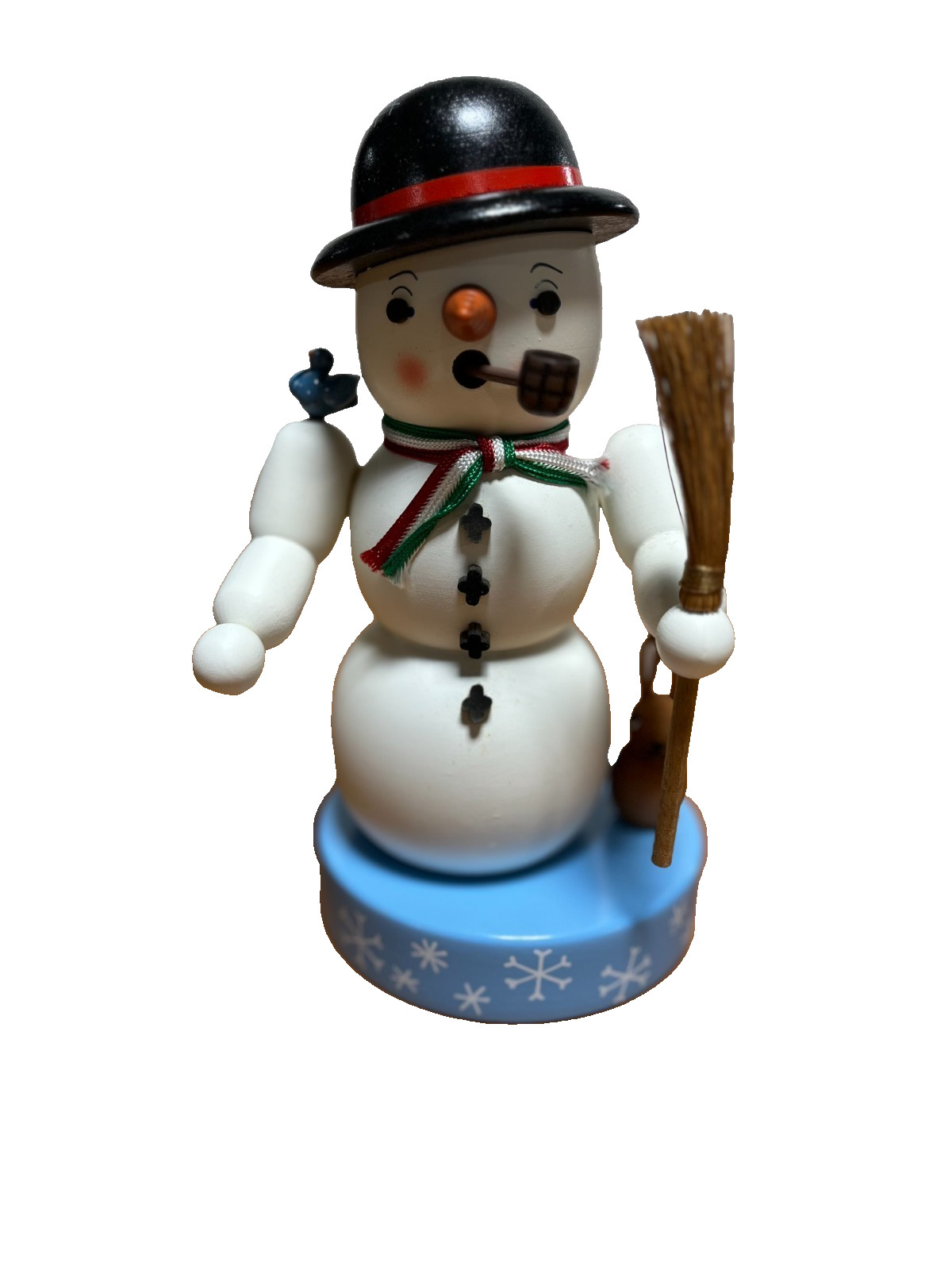 Vintage KWO Snowman with Broom Incense Smoker Vintage KWO Snowman with Broom Incense Smoker