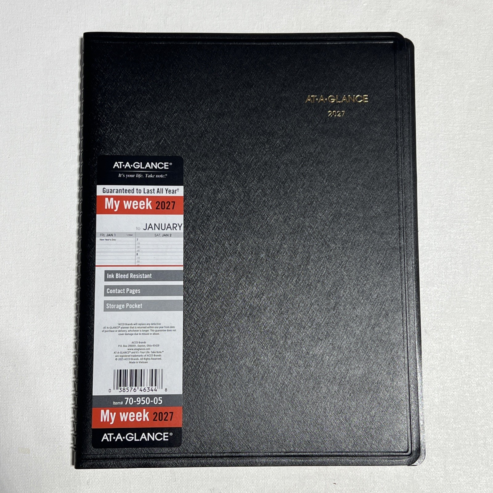 NEW 2027 At-A-Glance 70-950-05 Weekly Appointment Book, 8-1/4 x 11