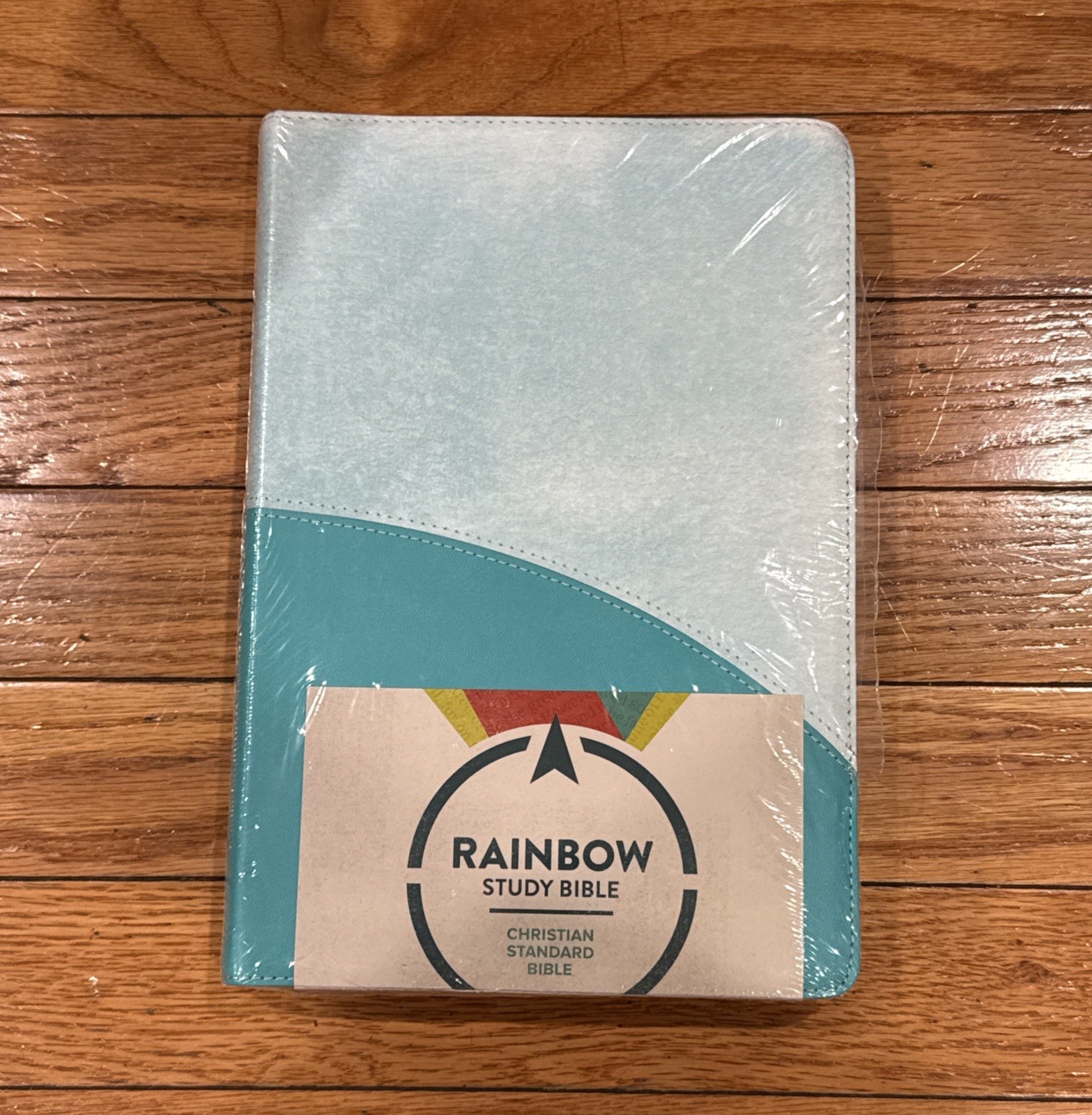 NEW CSB Christian Standard Rainbow LeatherTouch Study Bible Turquoise Color Code