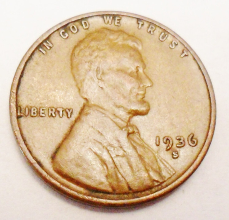 1936 S Lincoln Wheat Cent / Penny  AVE CIRCULATED  **FREE SHIPPING**