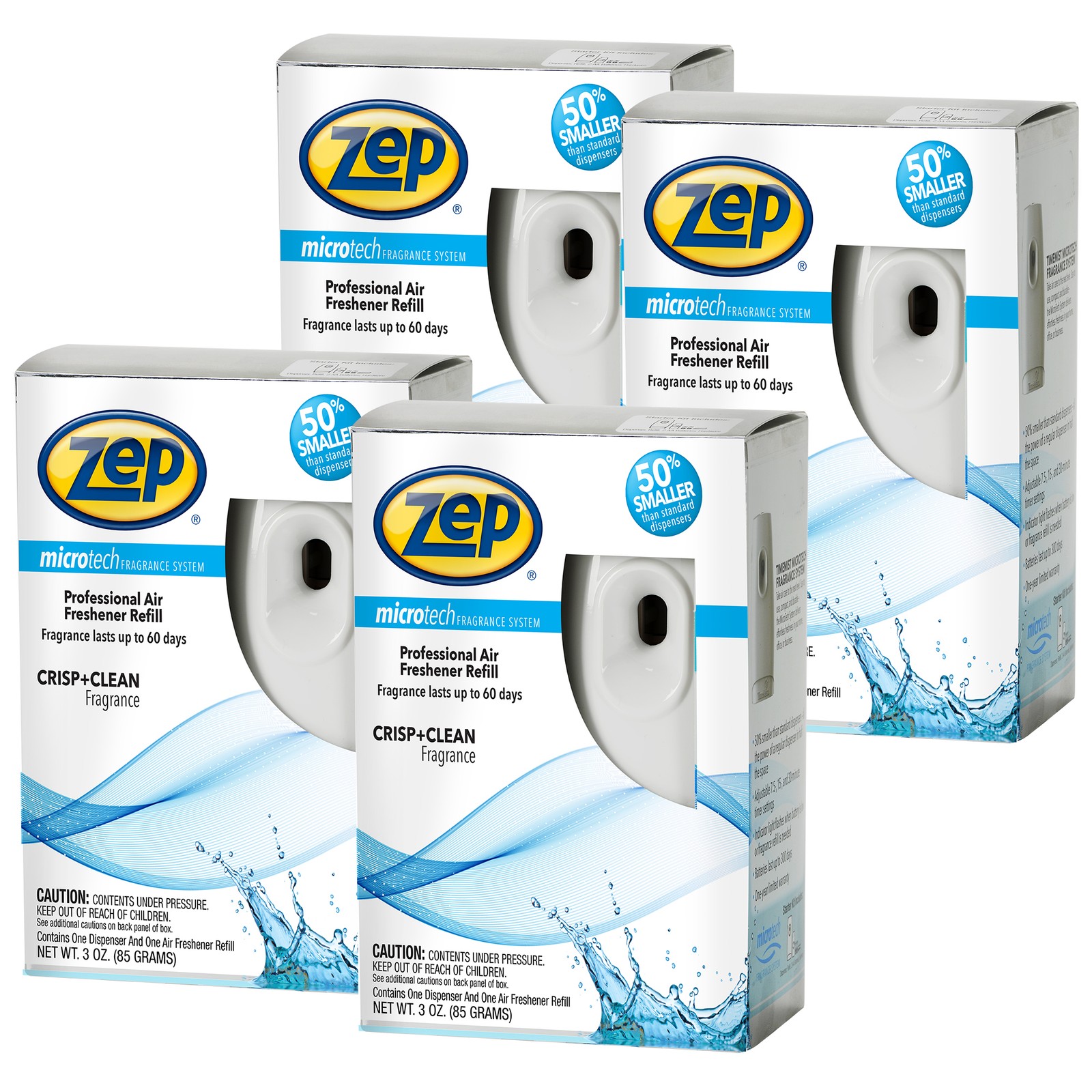 Zep Microtech Starter Kit Metered Air Freshener Dispenser and One Crisp & Clean