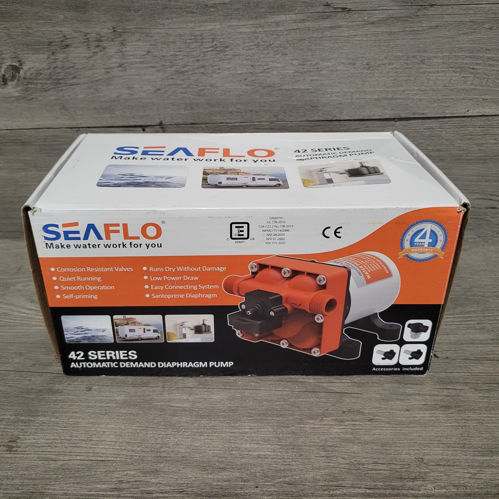 Seaflo 42 Series Automatic Demand Diaphragm Pump for Motorhome RV