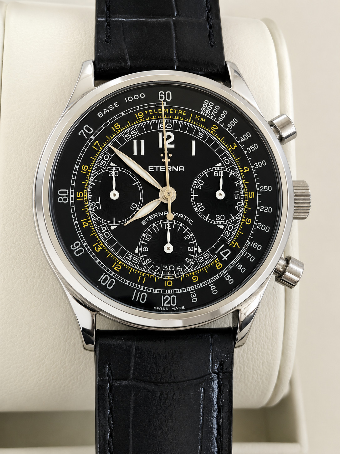 Exceptionally Rare Black Eterna Cambridge Chronograph
