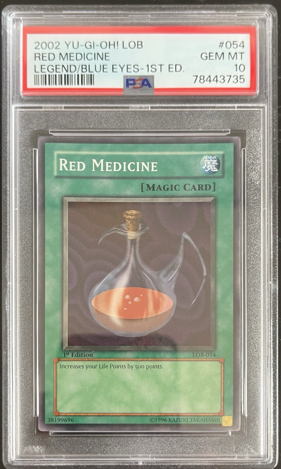 Konami Red Medicine LOB-054 Legend of Blue Eyes 1st Edition PSA 10 2002 ENG