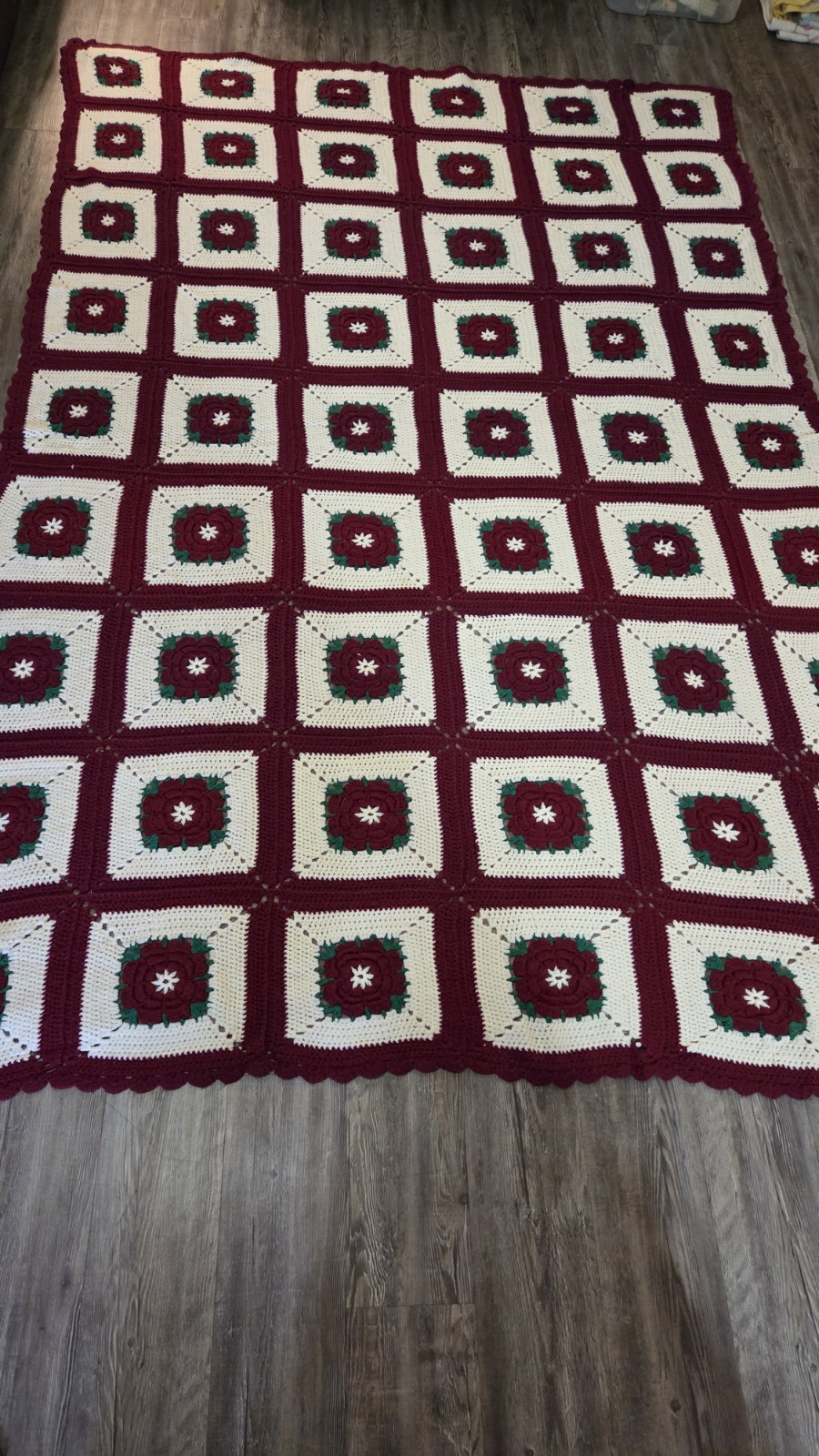 VTG Granny SQUARES Afghan HANDMADE Crochet BLANKET 110\ VTG Granny SQUARES Afghan HANDMADE Crochet BLANKET 110\