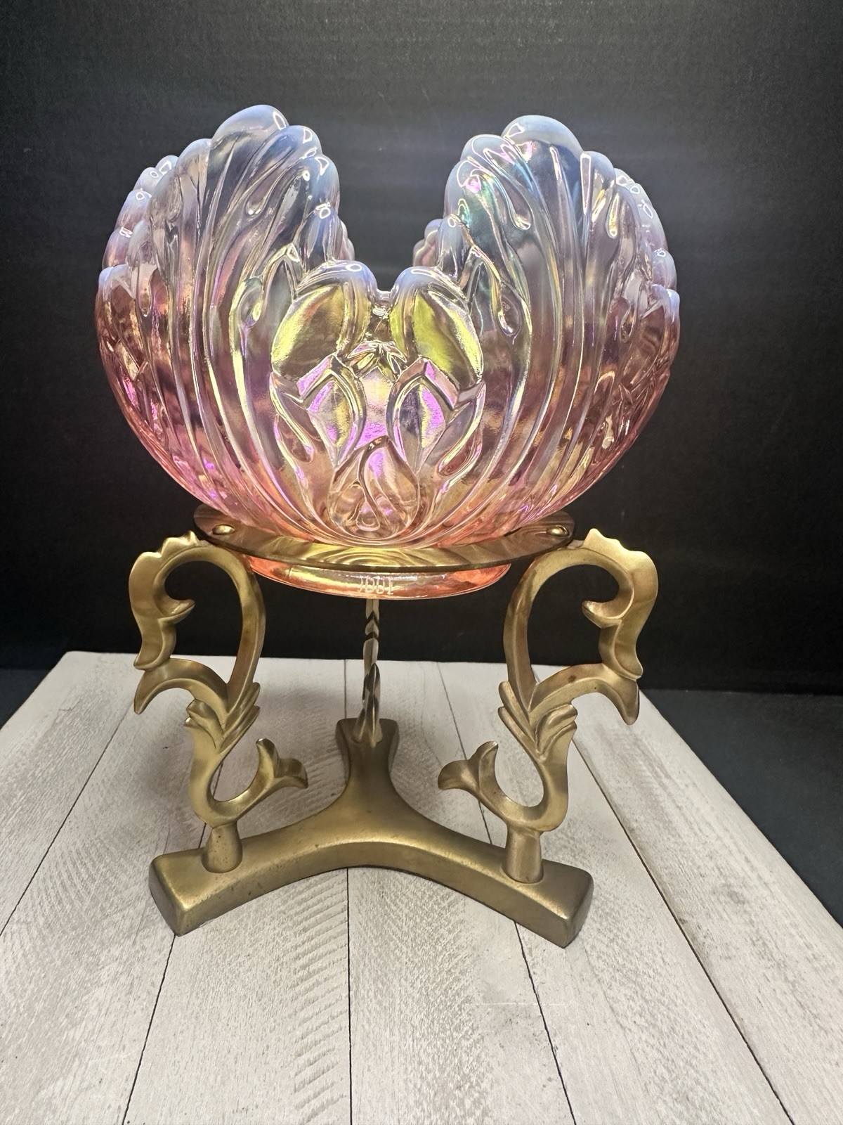 Fenton Signature Series Empress Lotus Pink Champagne Sig Mike Fenton 2001