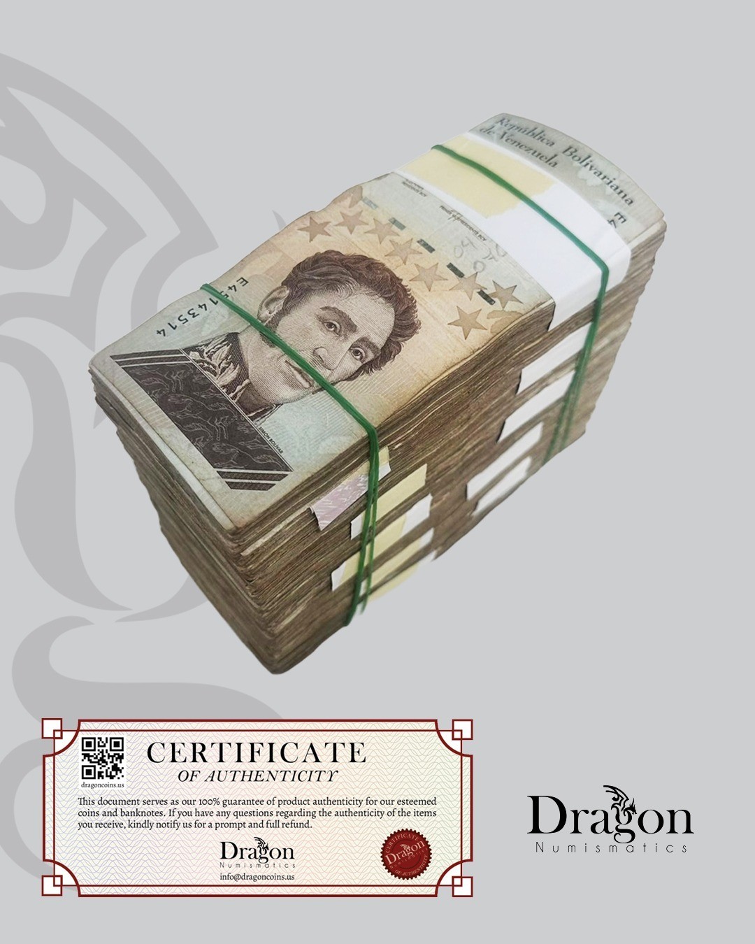 1000 Pcs x Venezuela 1 Million Bolivar Soberano Brick 2020 USED Circulated COA+