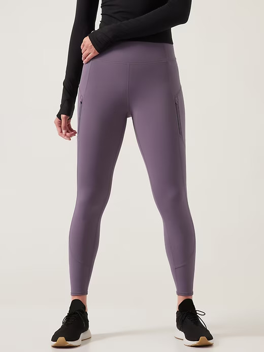 ATHLETA Rainier Unbrushed 7/8 Tight Leggings In Purple Dusk Violet XS NWOT ATHLETA Rainier Unbrushed 7/8 Tight Leggings In Purple Dusk Violet XS NWOT