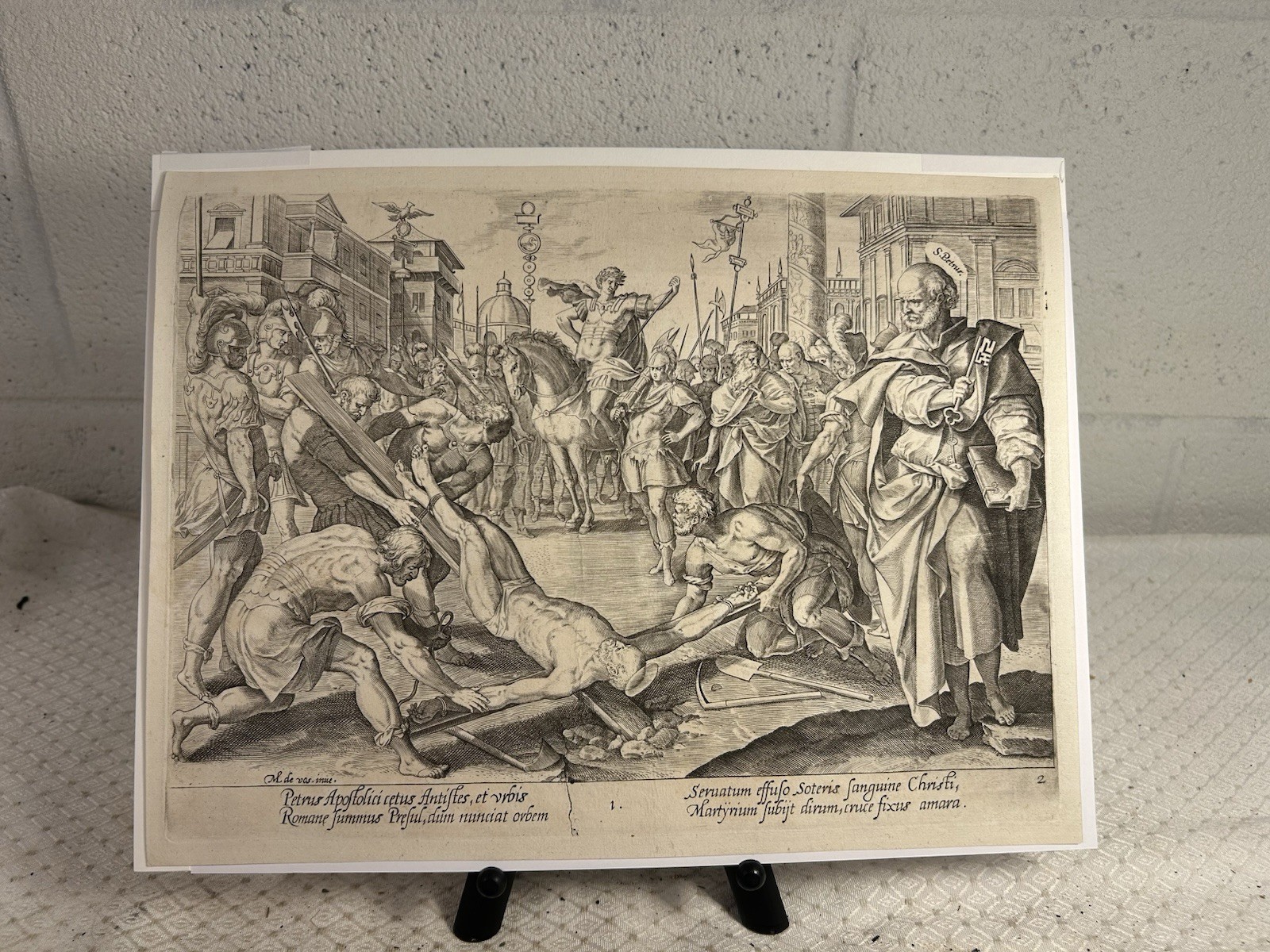 Antique Hendrick Goltzius (German/Dutch) Copperplate Print of St. Peter