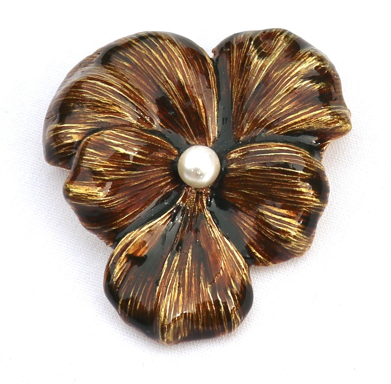 VITAGE HATTIE CARNEGIE ENAMELED FLOWER BROOCH VITAGE HATTIE CARNEGIE ENAMELED FLOWER BROOCH