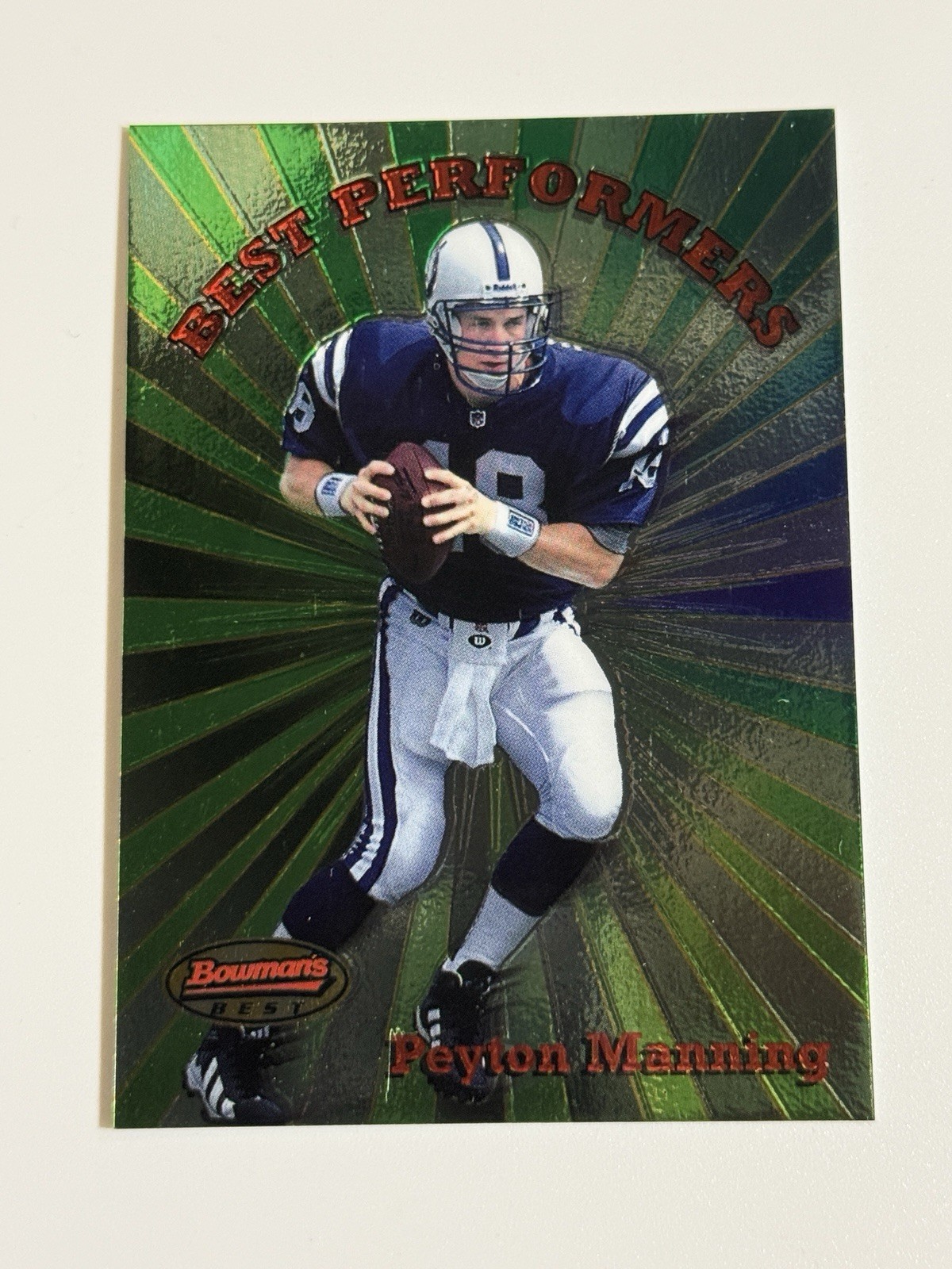 1998 Bowman’s Best Peyton Manning Best Performers RC #BP1 Indianapolis Colts 1998 Bowman’s Best Peyton Manning Best Performers RC #BP1 Indianapolis Colts