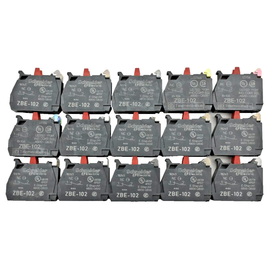 Lot of 15x Schneider Electric ZBE-102 Contact Block 240V 3A Lot of 15x Schneider Electric ZBE-102 Contact Block 240V 3A