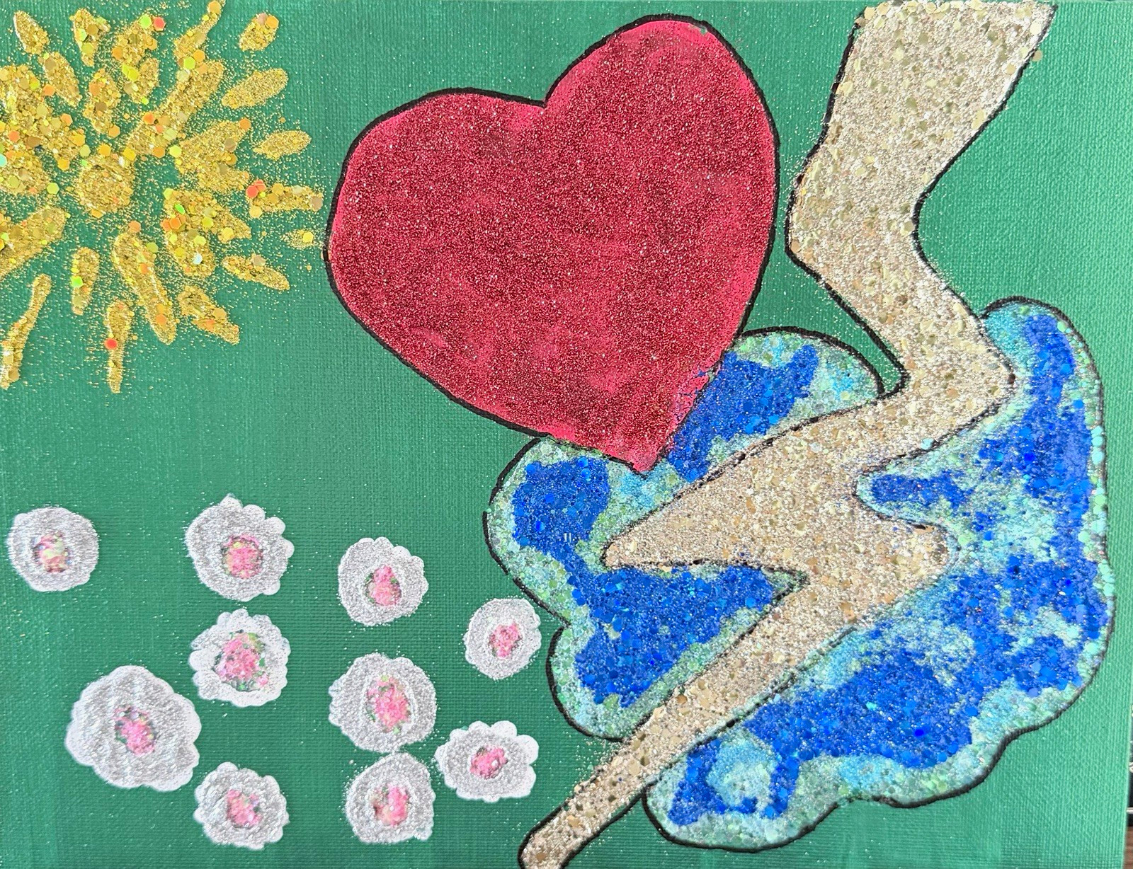 Modern Abstract Heart Figure Painting - Contemporary Art Theme Wall Decor