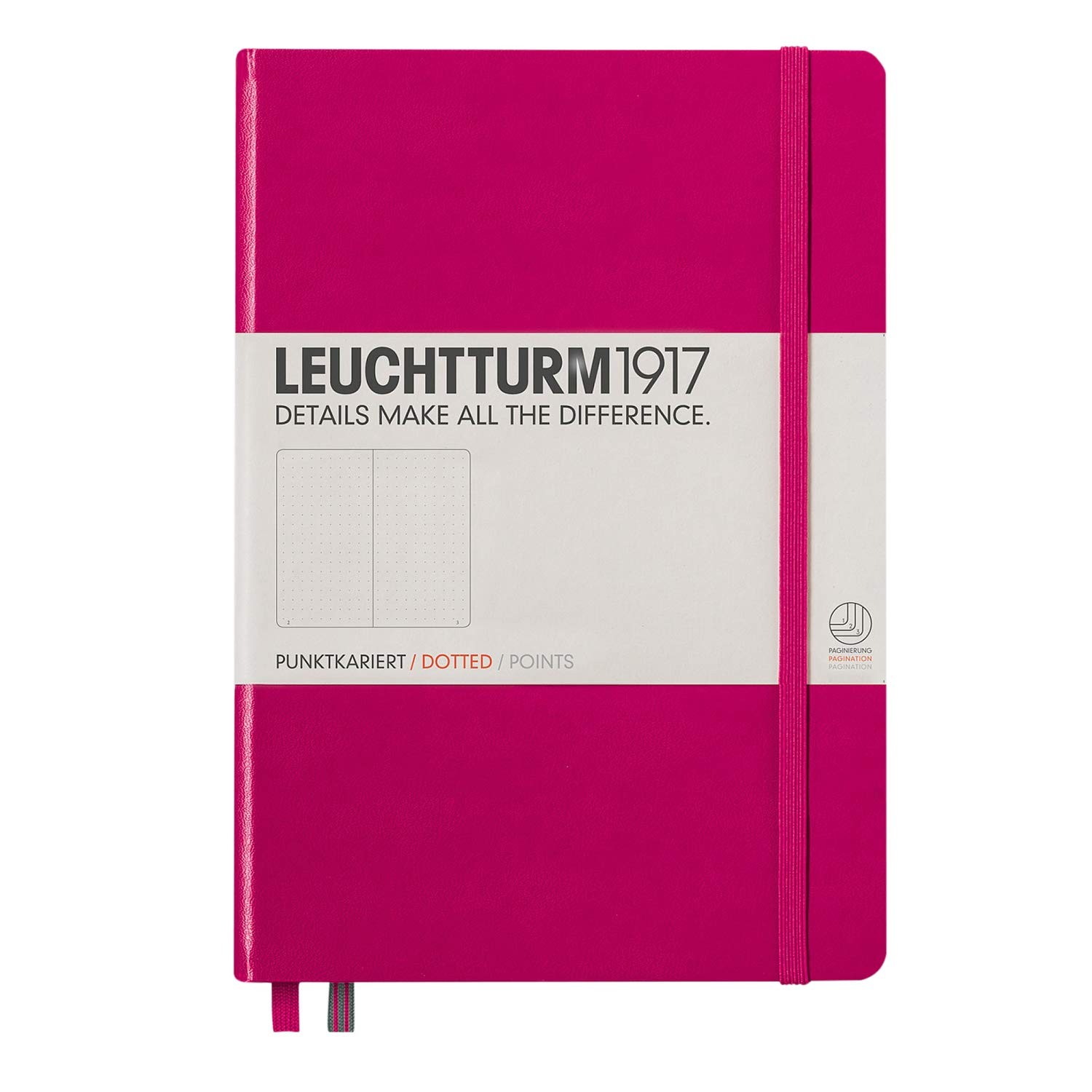 Leuchtturm1917 Medium A5 Dotted Hardcover Notebook (Berry) 249 Numbered Pages