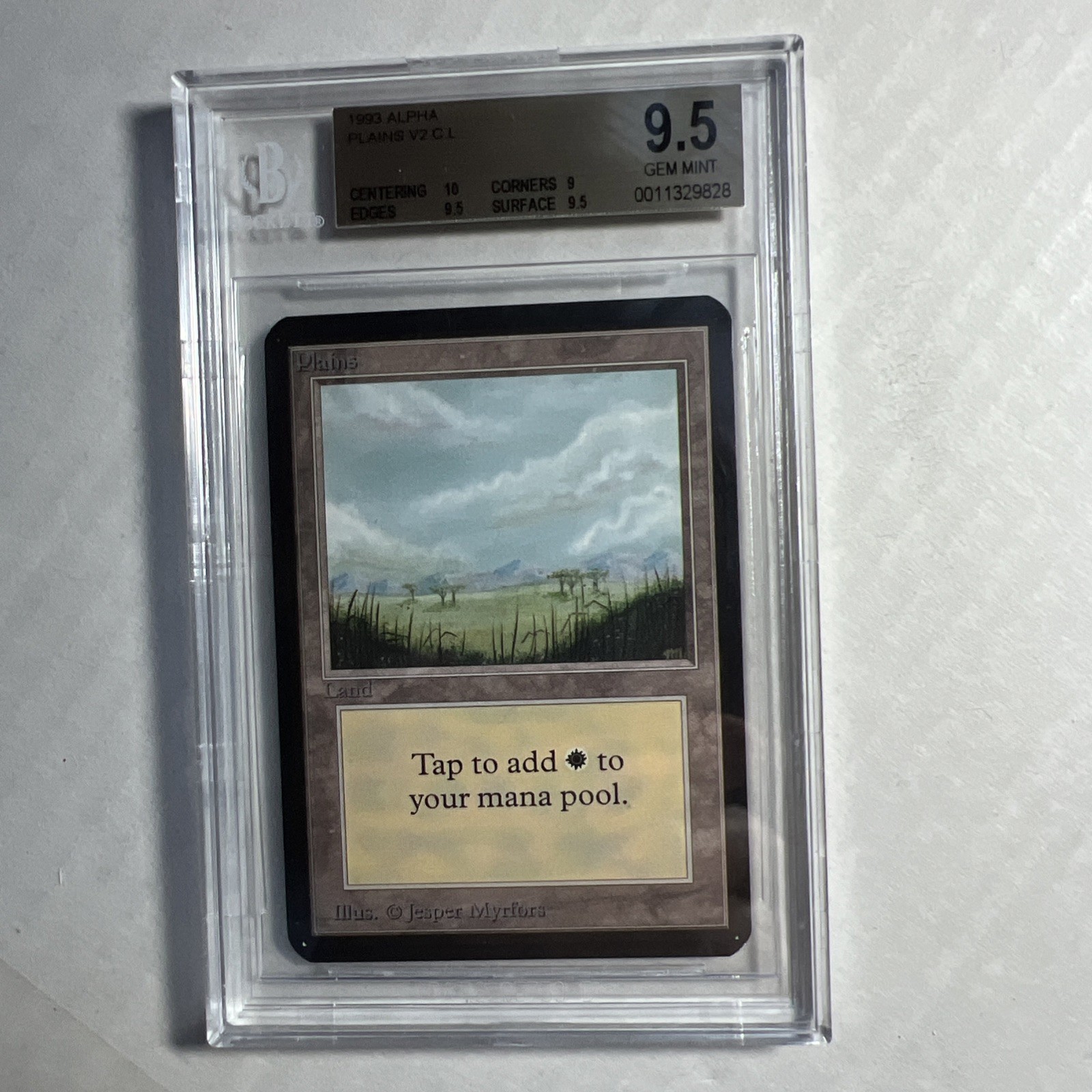 MTG ALPHA Plains Version 2 BGS 9.5 GEM MINT  10 centering  1993