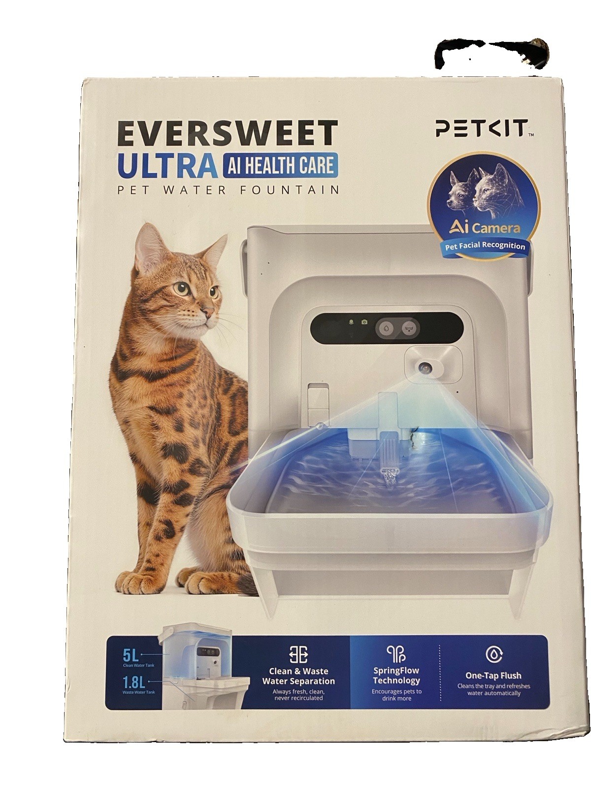 PETKIT Eversweet Ultra Pet Water Fountain,Wastewater Separation,5G WiFi 140°G￼