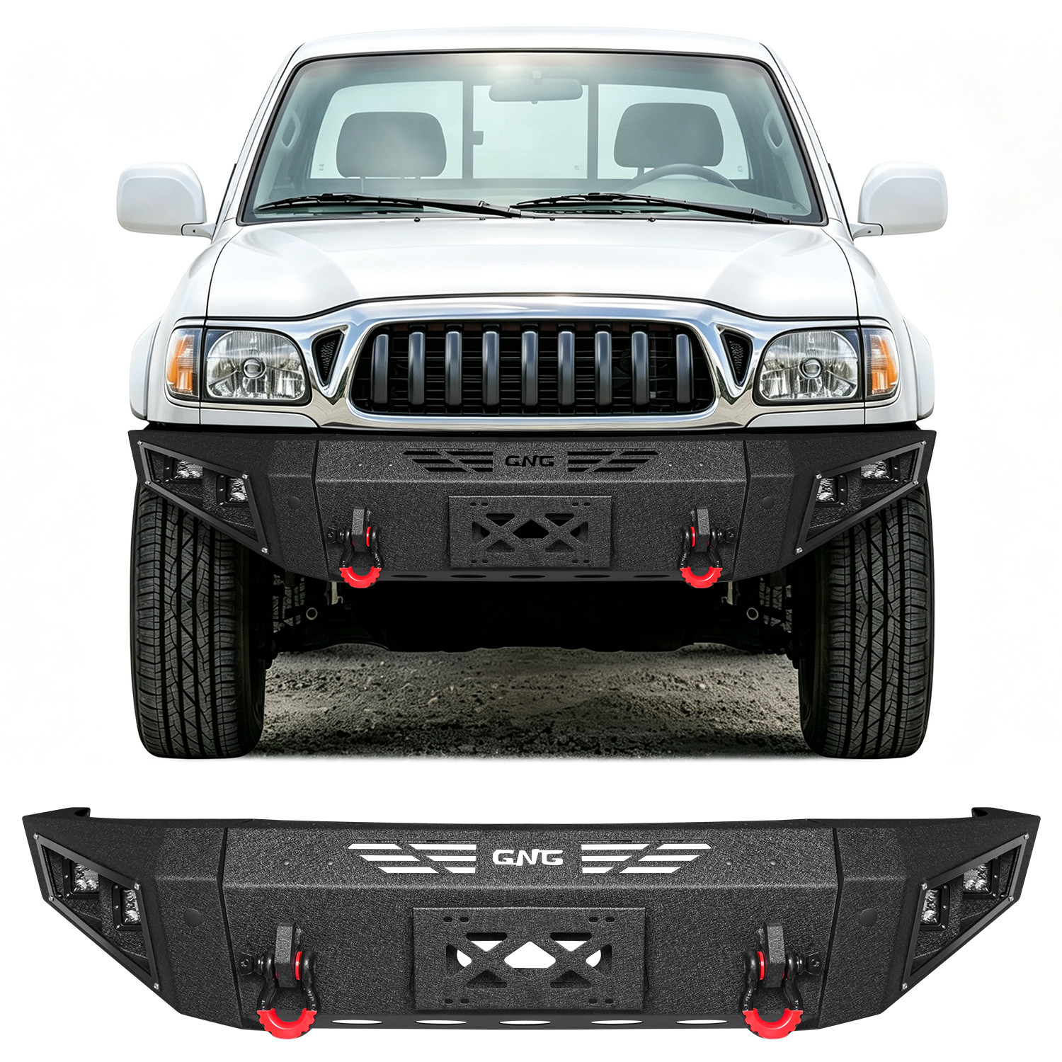 Off‑Road Steel Front Bumper Fits 1995‑2004 Toyota Tacoma w/LED Lights & D‑Rings