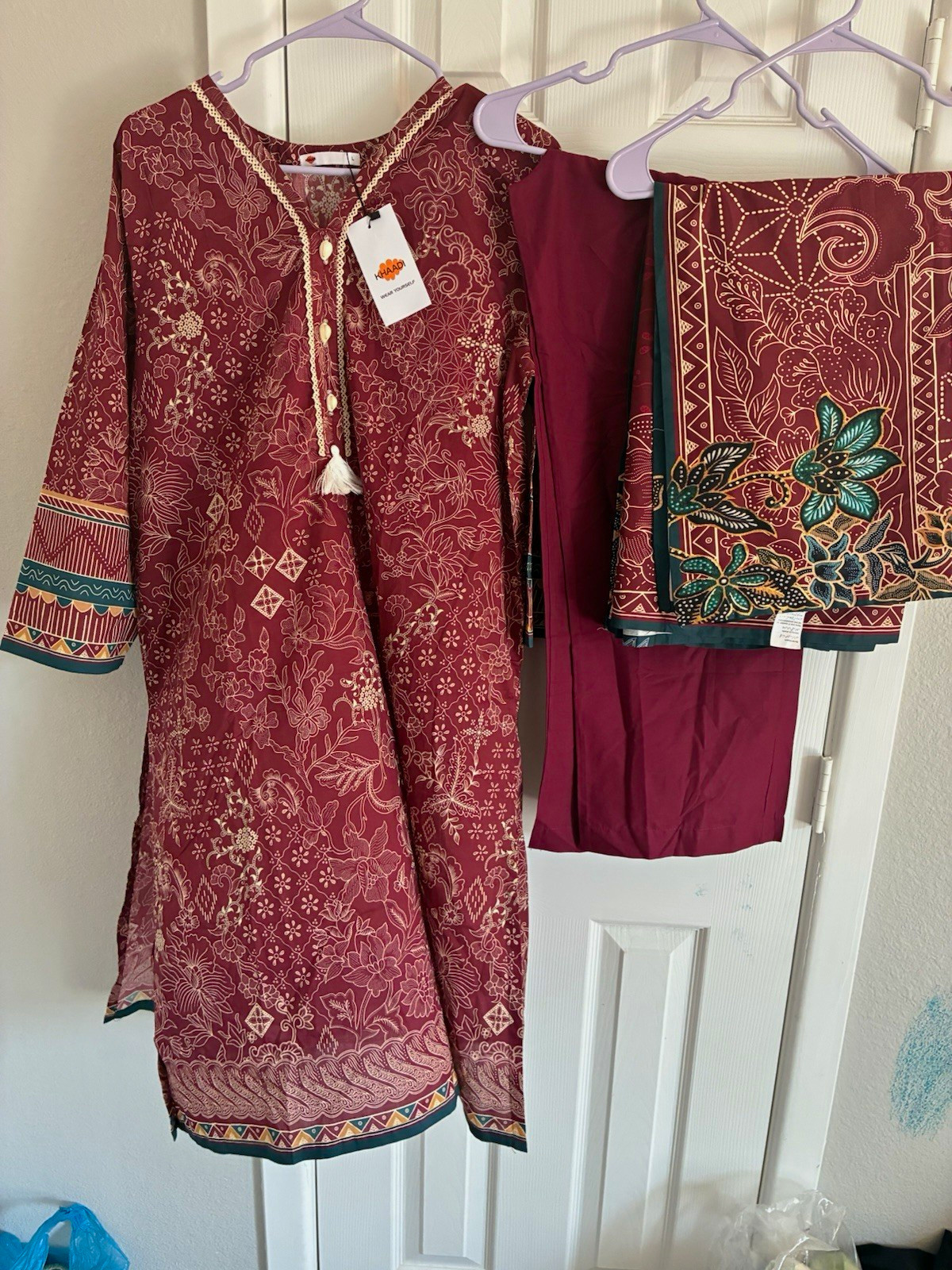 Khaadi Women Pakistani Salwar Kameez 3pc Set Size L