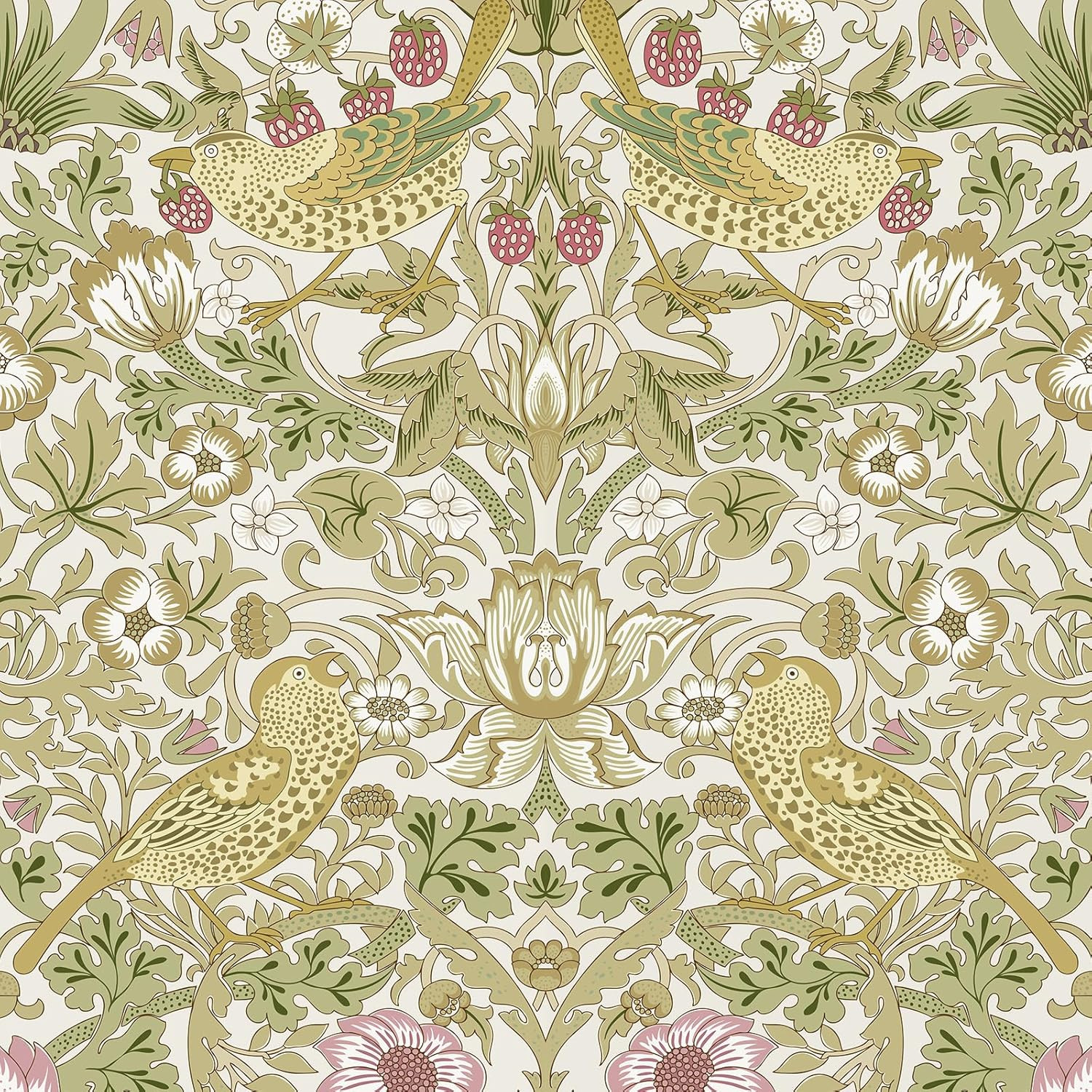 William Morris Vintage Peel and Stick Wallpaper 17.7 X 118In William Morris Vintage Peel and Stick Wallpaper 17.7 X 118In