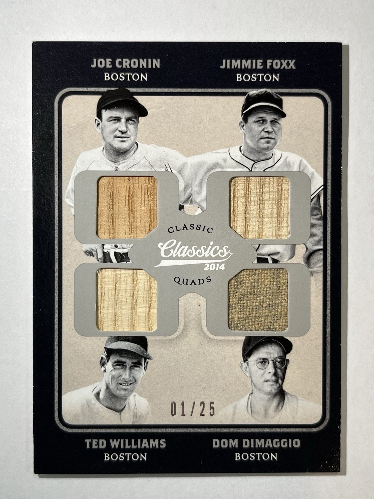 2014 Panini Classics Cronin, Foxx, Williams, DiMaggio Boston Classic Quad #8 SSP