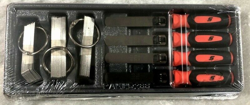 *NEW* SNAP-ON Feeler Gauge SET 82 pcs Straight, Step & 45° *ORANGE HANDLE* FB336