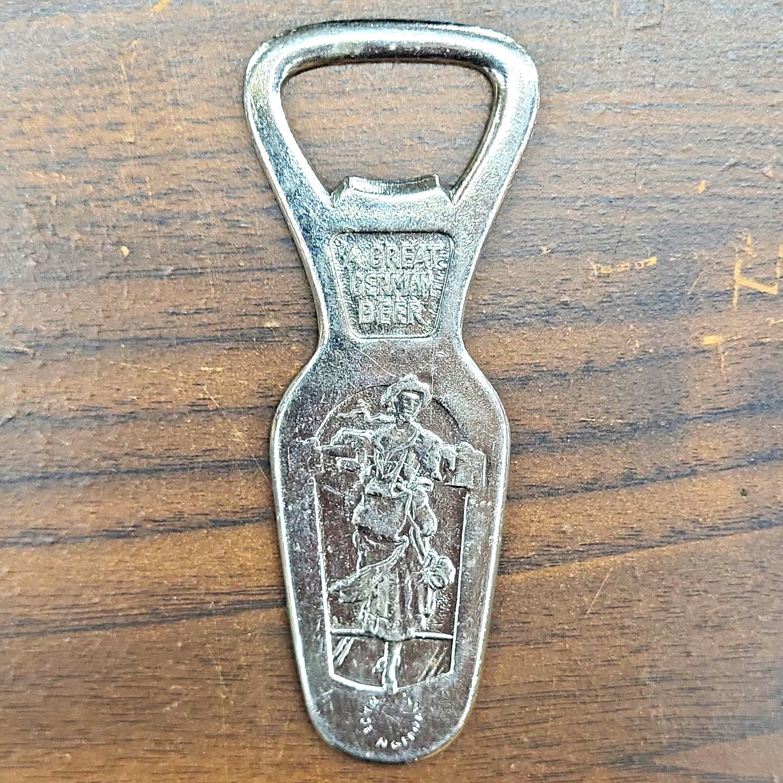 VTG St. Pauli Girl Metal Beer Bottle Opener Breweriana Collectible NOS Bar