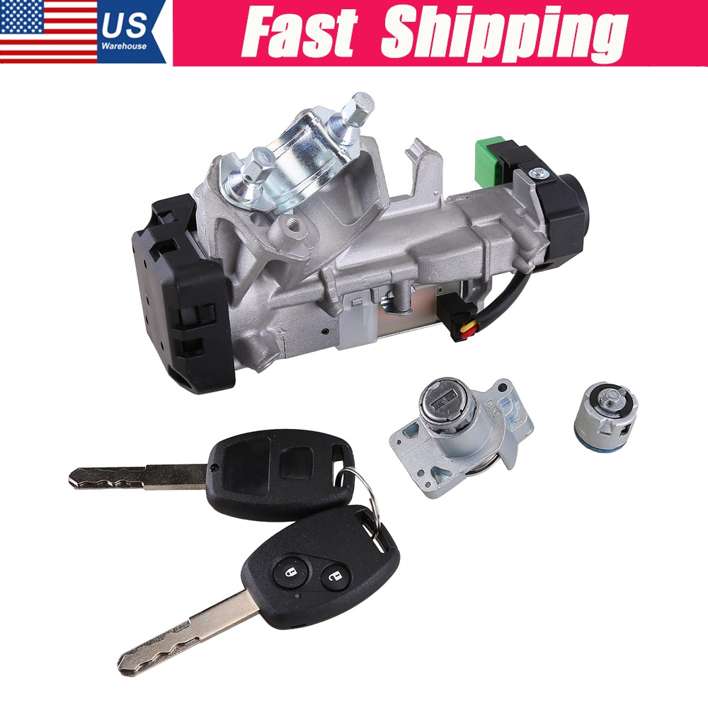 Ignition & Door Lock Cylinder Switch Assembly Set 2 Remote Keys For 2007-11 Crv