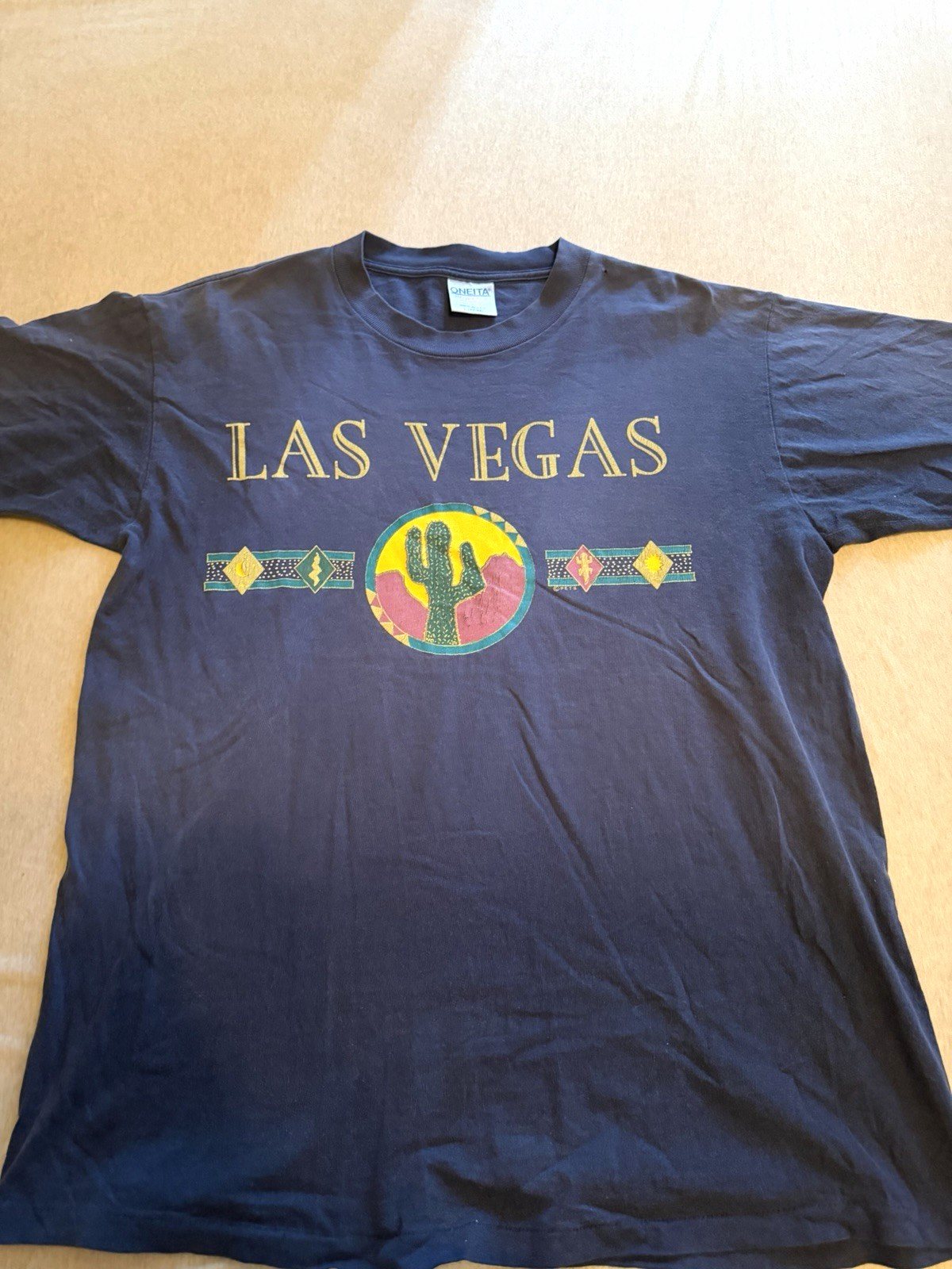 SINGLE STITCH Vintage Oneita Power-T Las Vegas Cactus Graphic Tee, SIZE LARGE SINGLE STITCH Vintage Oneita Power-T Las Vegas Cactus Graphic Tee, SIZE LARGE
