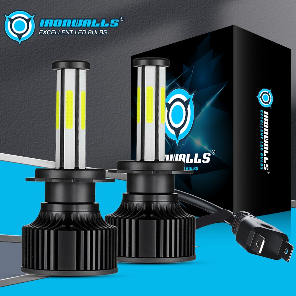 4/6/8-sides H11 H7 LED Headlight Bulb Kit High Low Beam Super Bright 6500K White
