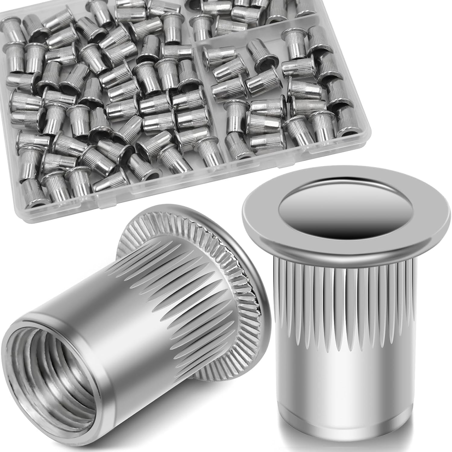 1/4-20 Rivet Nut,88Pcs Stainless Steel 304 Threaded Insert Rivnuts 1/4-20 Rivet Nut,88Pcs Stainless Steel 304 Threaded Insert Rivnuts