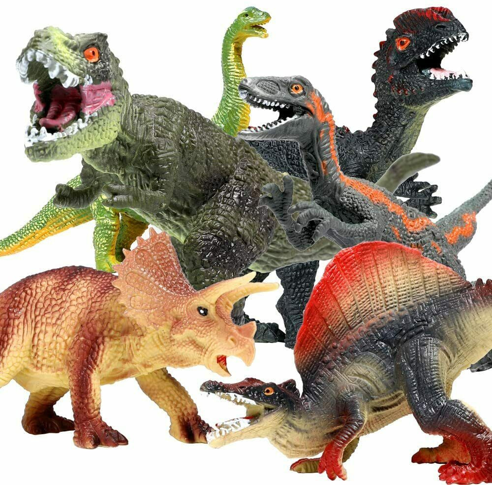 Jumbo Dinosaur Toy Set, 12pcs Realistic Dinosaurs Toys for Kids Large Dinosaur