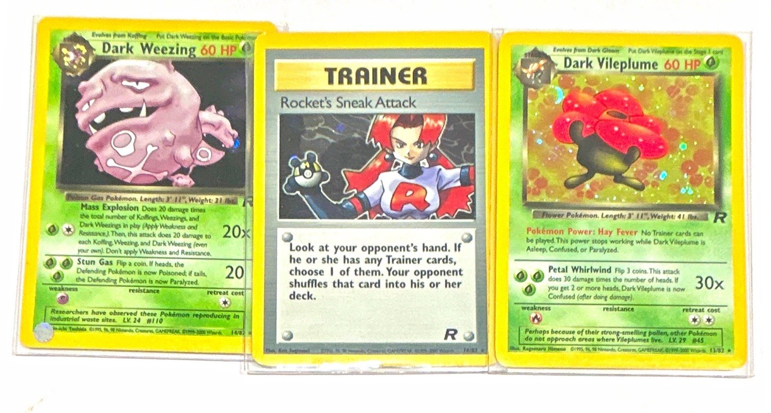 Wizards Pokemon TCG Team Rocket 3 Card HOLO lot SEND OFFER- Read Desc🔥 Wizards Pokemon TCG Team Rocket 3 Card HOLO lot SEND OFFER- Read Desc🔥