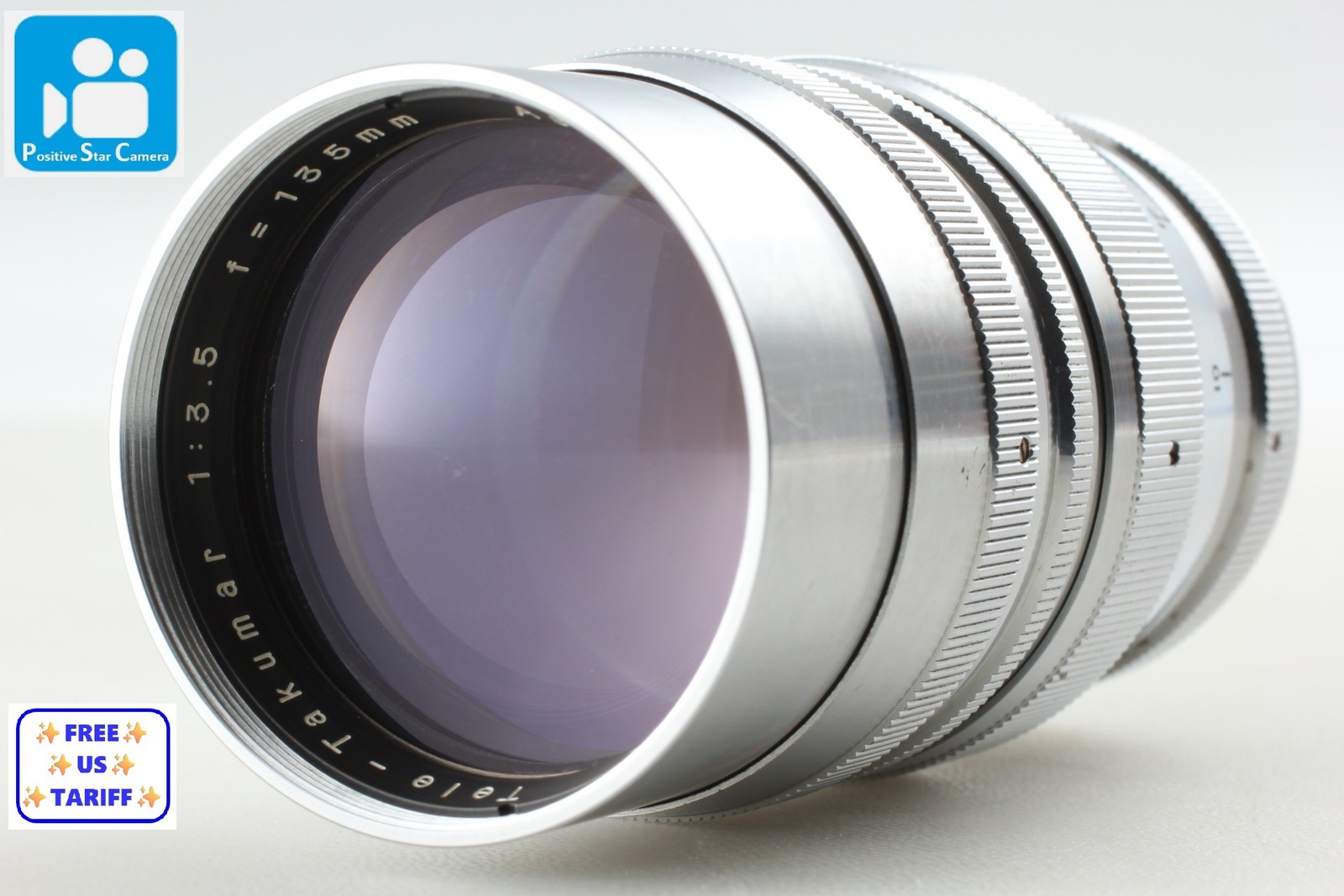 🎦👀✨Opt Top MINT✨  Asahi Kogaku Tele-Takumar 135mm f3.5 M37 Mount Lens JAPAN